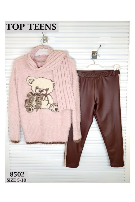 Pelus Kazakli Atkili Deri Tayt Takim