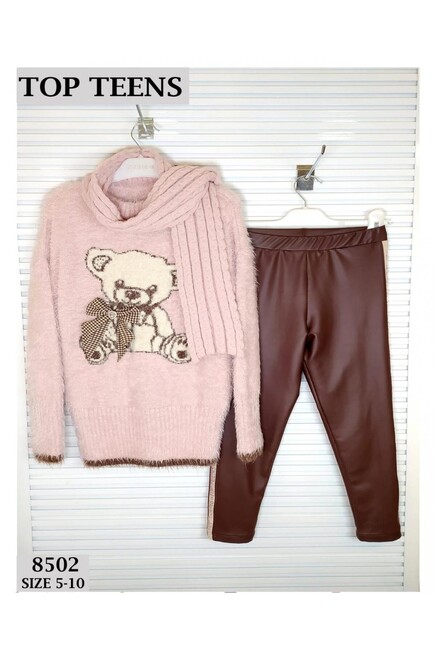 Pelus Kazakli Atkili Deri Tayt Takim