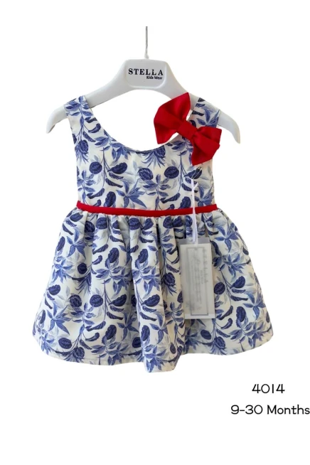 TOKALI ARKASI KURDELE DETAYLI ÇİÇEKLİ ELBİSE