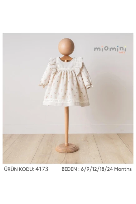 Fırfır Detaylı Çıtır Çiçekli Elbise