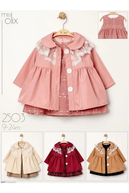 9-24 شهر فتاة فستان مع ستره