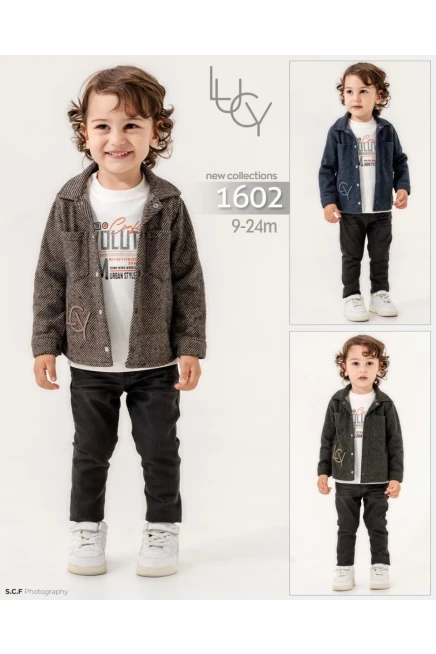 Kazayağı Gömlek Sweatshırtlu Pantolon Takım