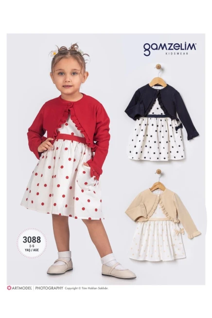 2-5 سنة فتاة فستان مع بوليرو