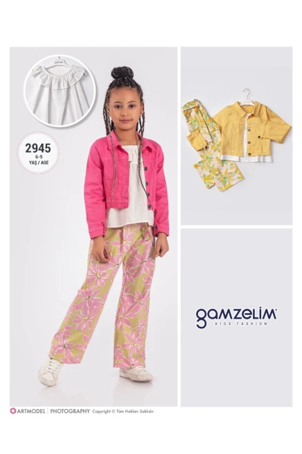 6-9 سنة فتاة بدله ستره مع سروال