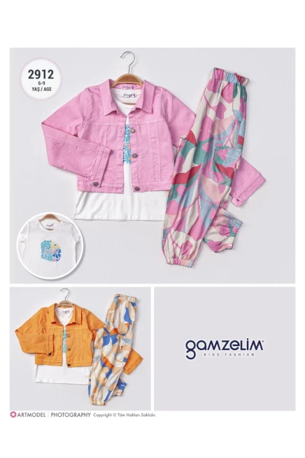 6-9 سنة فتاة بدله ستره مع سروال