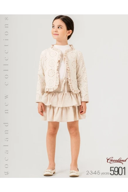 2-5 سنة فتاة طقم تنورة مع جاكيت