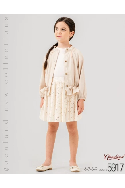 6-9 سنة فتاة طقم تنورة مع جاكيت