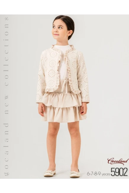 6-9 سنة فتاة طقم تنورة مع جاكيت