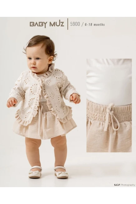 6-18 شهر فتاة طقم تنورة مع جاكيت