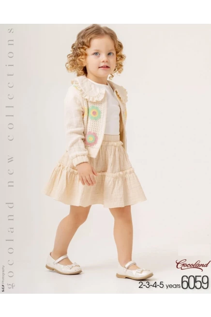 2-5 سنة فتاة طقم تنورة مع جاكيت