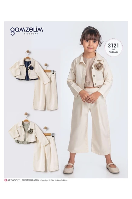 2-5 سنة فتاة بدله ستره مع سروال