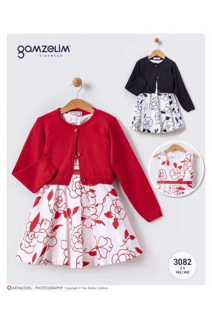 2-5 سنة فتاة فستان كارديجان