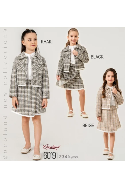 2-5 سنة فتاة طقم تنورة مع جاكيت