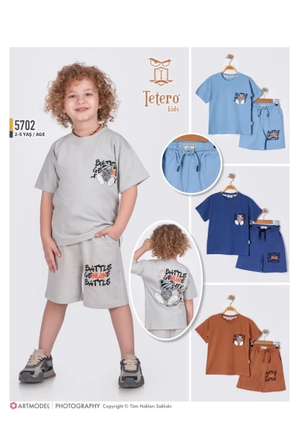 2-5 سنة صبي بدله تيشرت مع شورت