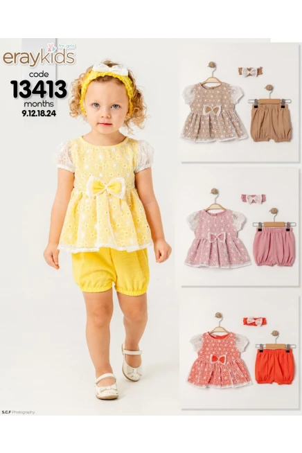 9-24 شهر فتاة بلوزة طقم شرط