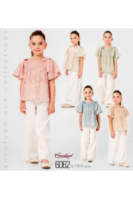 6-9 سنة فتاة طقم سروال مع بلوزة
