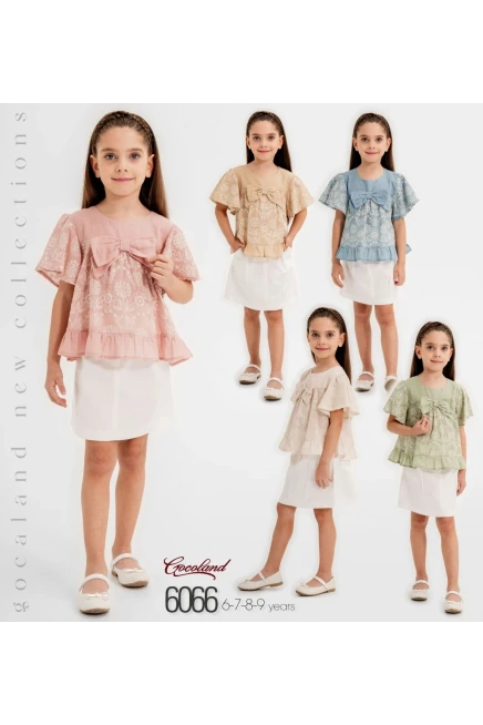 6-9 سنة فتاة بدله بلوزه مع تنوره