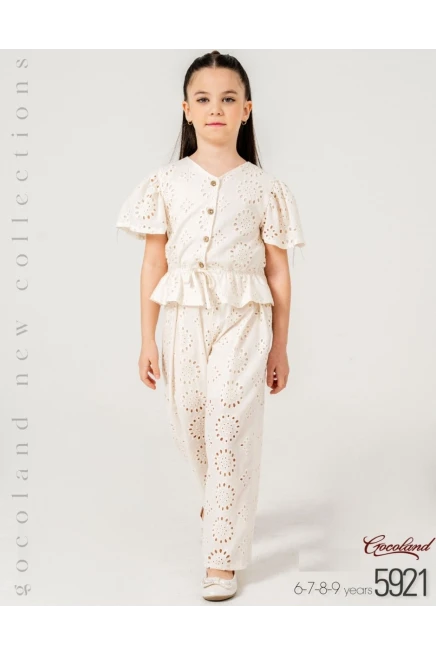 6-9 سنة فتاة طقم بنطلون مع تي شيرت