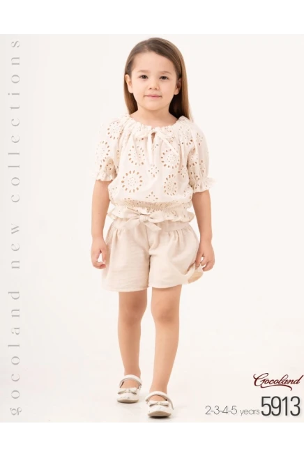 2-5 سنة فتاة بلوزة طقم شرط