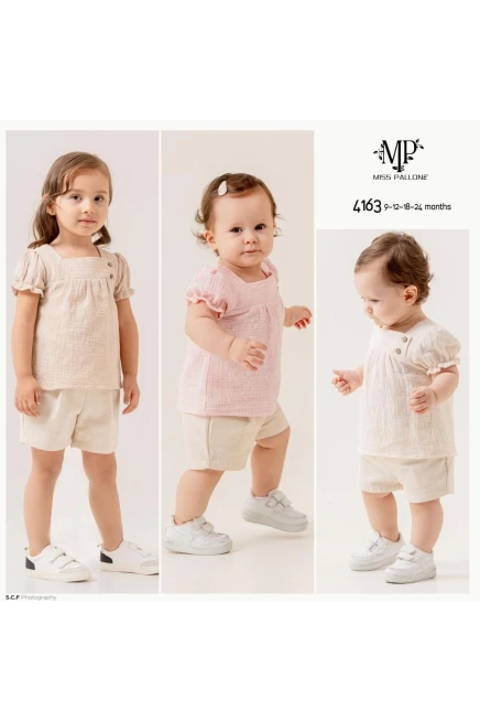 9-24 شهر فتاة بلوزة طقم شرط