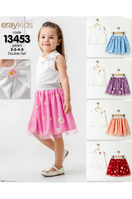 2-5 سنة فتاة بدله بلوزه مع تنوره