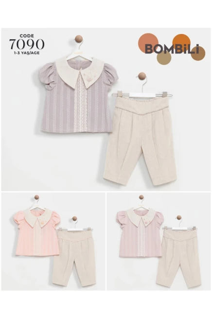 1-3 سنة فتاة طقم سروال مع بلوزة