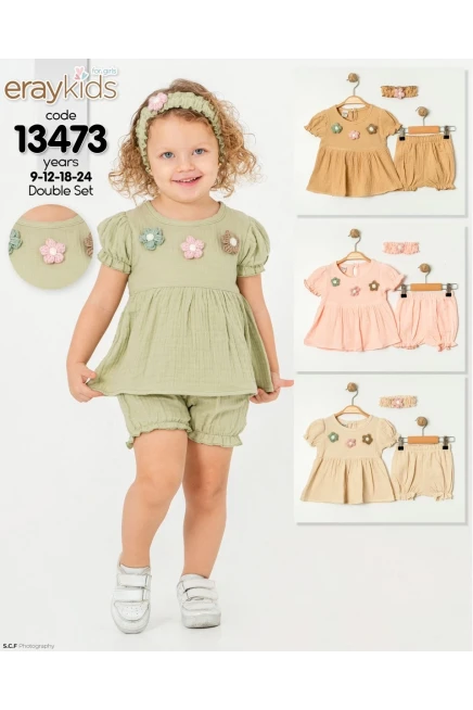 9-24 شهر فتاة بلوزة طقم شرط