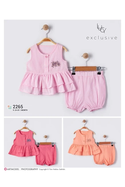 9-24 شهر فتاة بلوزة طقم شرط