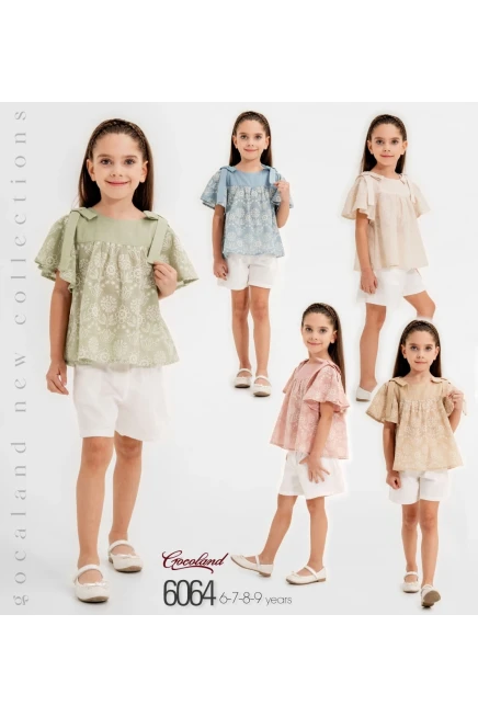 6-9 سنة فتاة بلوزة طقم شرط