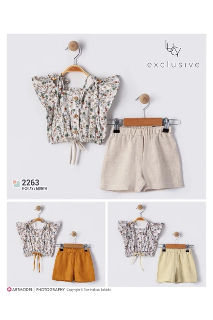 9-24 شهر فتاة بلوزة طقم شرط