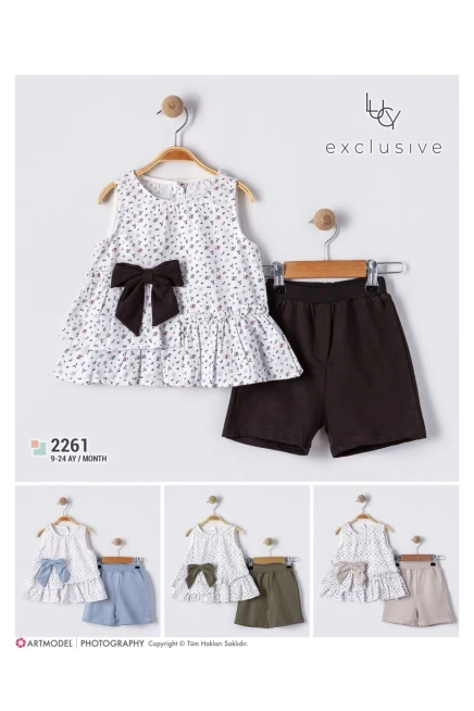 9-24 شهر فتاة بلوزة طقم شرط