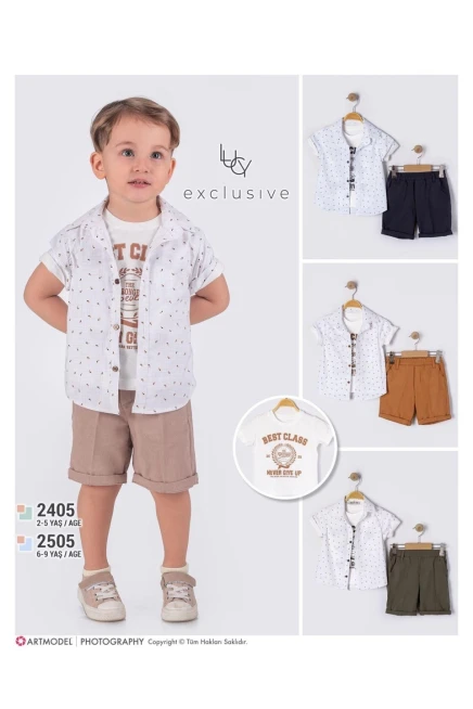 2-5 سنة صبي بدله قميص مع شورت