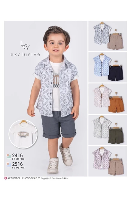 2-5 سنة صبي بدله قميص مع شورت