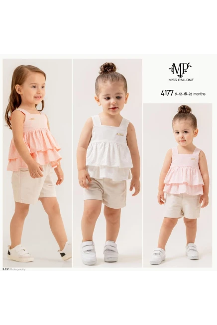 9-24 شهر فتاة بلوزة طقم شرط