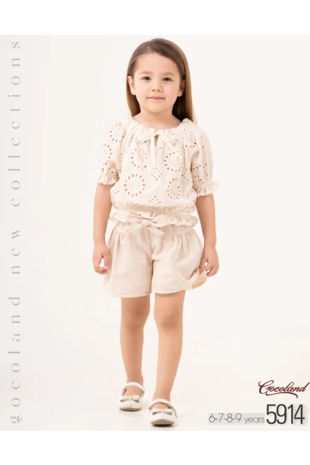 6-9 سنة فتاة بلوزة طقم شرط