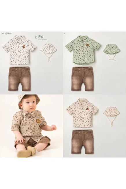 Müslin Gömlekli Şort Takım
