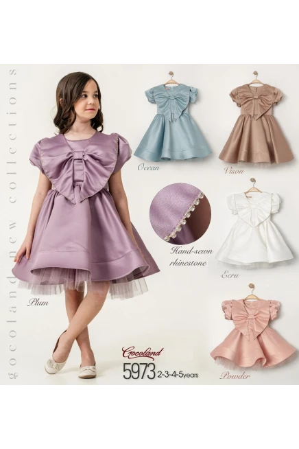 Önü Fiyonklu Abiye Elbise