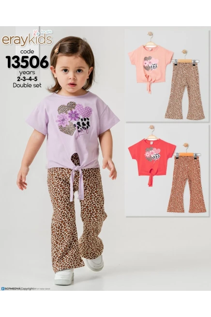 Tişörtlü Leopar Tayt Takım