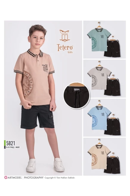 6-9 سنة صبي بدله تيشرت مع شورت