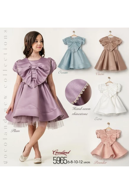 Önü Fiyonklu Abiye Elbise