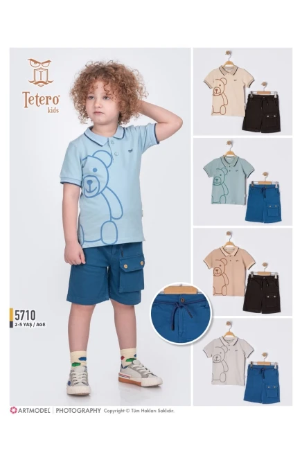 2-5 سنة صبي بدله تيشرت مع شورت