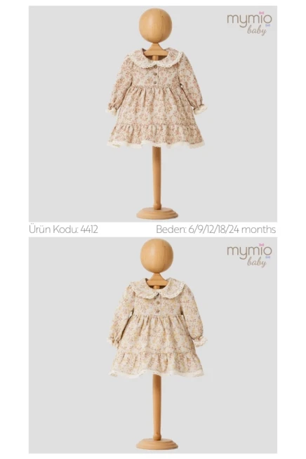 Çiçekli Keten Elbise