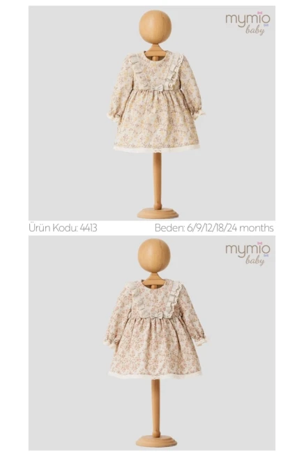 Çiçekli Keten Elbise