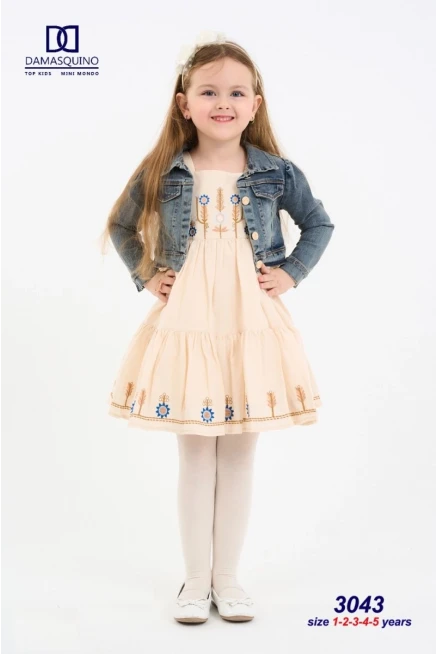 1-5 سنة فتاة فستان مع ستره