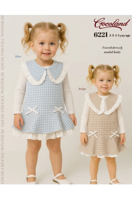 Bluzlu Kareli Elbise