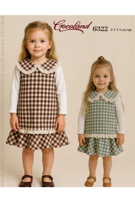 Bluzlu Kareli Elbise