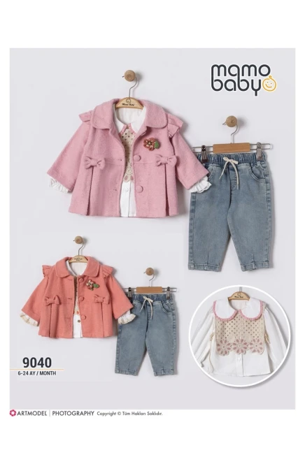 6-24 شهر فتاة بدله ستره مع سروال