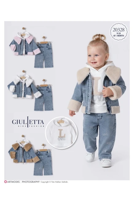 2-5 سنة فتاة بدله ستره مع سروال