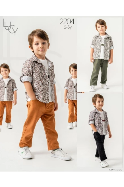 2-5 سنة صبي بدله تيشرت مع سروال