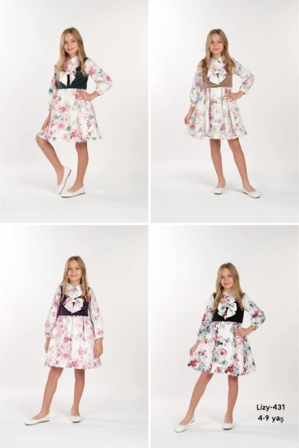 4-9  سنة فتاة فستان